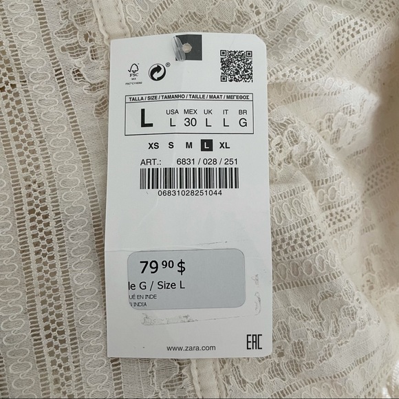 Zara Lace Jumpsuit Dress in Off-White Size L - Picture 11 of 11